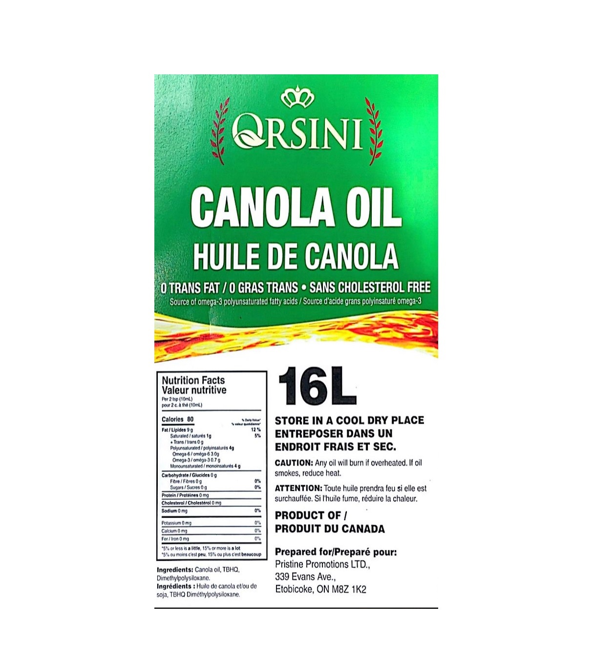 Canola oil 16l