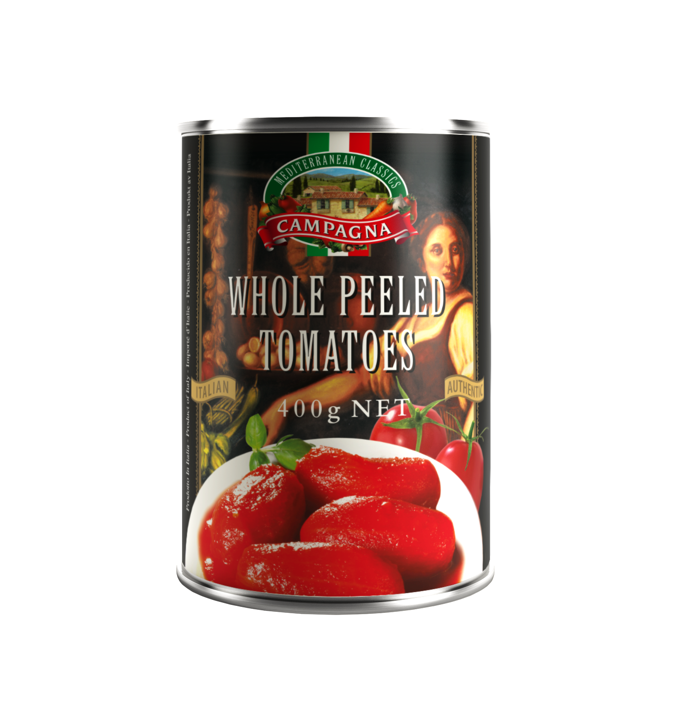 whole peeled tomatoes 12x400gr