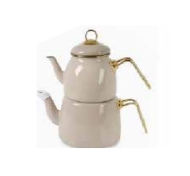 beige double tea pot 1 size