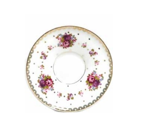 istanbul rose flower saucer set of 6
